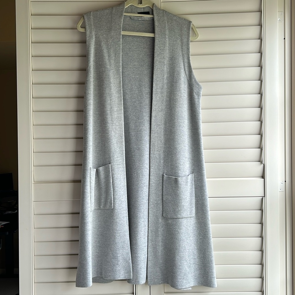 J. Crew long wool/cotton blend sweater vest size XS